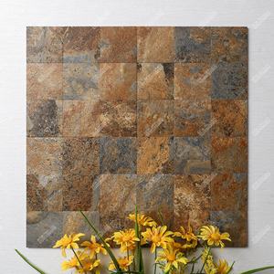 Tuile de douche autocollante en vinyle <span class=keywords><strong>PVC</strong></span> <span class=keywords><strong>imitation</strong></span> marbre rustique en ardoise carrée de 12 x 12 pouces pour crédence de cuisine - Product Image 1