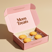 Boîte d'emballage pour beignets et biscuits avec logo personnalisé imprimé, boîte pliante en carton ondulé, boîte d'expédition en kraft, boîte de courrier en papier