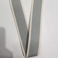 Sangle en sergé de coton polyester écologique beige et gris de 38 mm pour sacs, textiles de maison et accessoires de chaussures