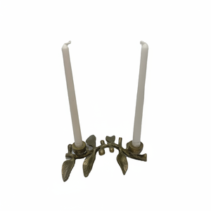 Bougeoir en aluminium durable fini antique 2 bougeoirs en métal pour la maison hôtel table éclairage décoration de la maison utilisation - Product Image 1