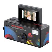 0.96 İnç 130 Derece Dönebilen Ekran 12MP Düğme Şeklinde Mini Anahtarlık Kamera 1080P MicroSD Retro Cep Kamerası Vintage Kamera Hediye Seyahat Kamp