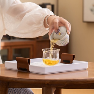 Ensemble de tasses à thé Iris peintes à la main pour la maison, ensemble de voyage Kung Fu avec sac de rangement, housse et petit bol - Product Image 2