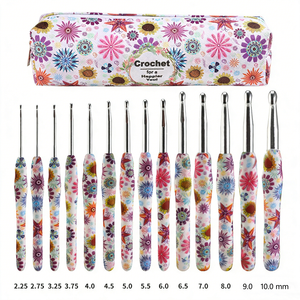 Ensemble de 14 crochets à poignée souple en TPR, motif cachemire, <span class=keywords><strong>pour</strong></span> tricot de pulls et <span class=keywords><strong>écharpe</strong></span>s, norme américaine - Product Image 6