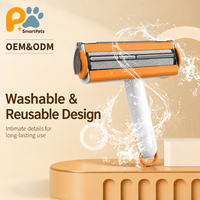 Rouleau anti-poils pour animaux de compagnie, à double face, à alimentation statique, avec brosse à poils et rouleau collant en plastique pour l'élimination des poils d'animaux