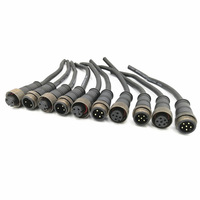 Conector Impermeable Macho-Hembra M16 Tipo B de 3 Pines con Carcasa de PA66 y Tuerca Metálica para Luz de Pared, Adaptador de Luz LED para Exteriores