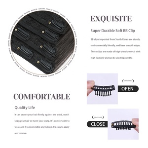 <span class=keywords><strong>GLADYS</strong></span> Juego de 4 Extensiones de Cabello Sintético Largo y Ondulado Natural con Clip, 22 Pulgadas, para Mujer, en Color Marrón, Rubio y Negro - Product Image 5