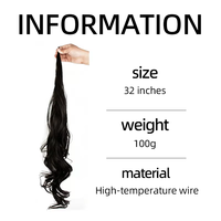 U-part Clip-in Postiche en fibre haute température Fluffy Natural Looking Long Straight One Piece Extension pour les femmes