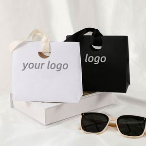Nouveaux sacs shopping en papier personnalisés de luxe avec ruban, sans poignée, logos personnalisés, sacs en papier pour cosmétiques - Product Image 5