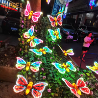 2025 Neue Produkte Event Dekoration Zubehör Simulation Dynamisches Motiv Beweglicher Schmetterling LED für Garten und Park Dekoration