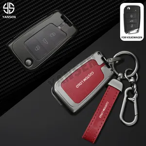 Car Key Case Metal Cover Keychain For VW Volkswagen MK7 GTI 7 Golf R Skoda Octavia A7 SEAT Car Accessories