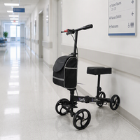 Scooter pliant pour genoux avec repose-genoux rembourré réglable en hauteur et amortisseur de chocs, pour la mobilité des pieds et des chevilles et l'aide à la récupération