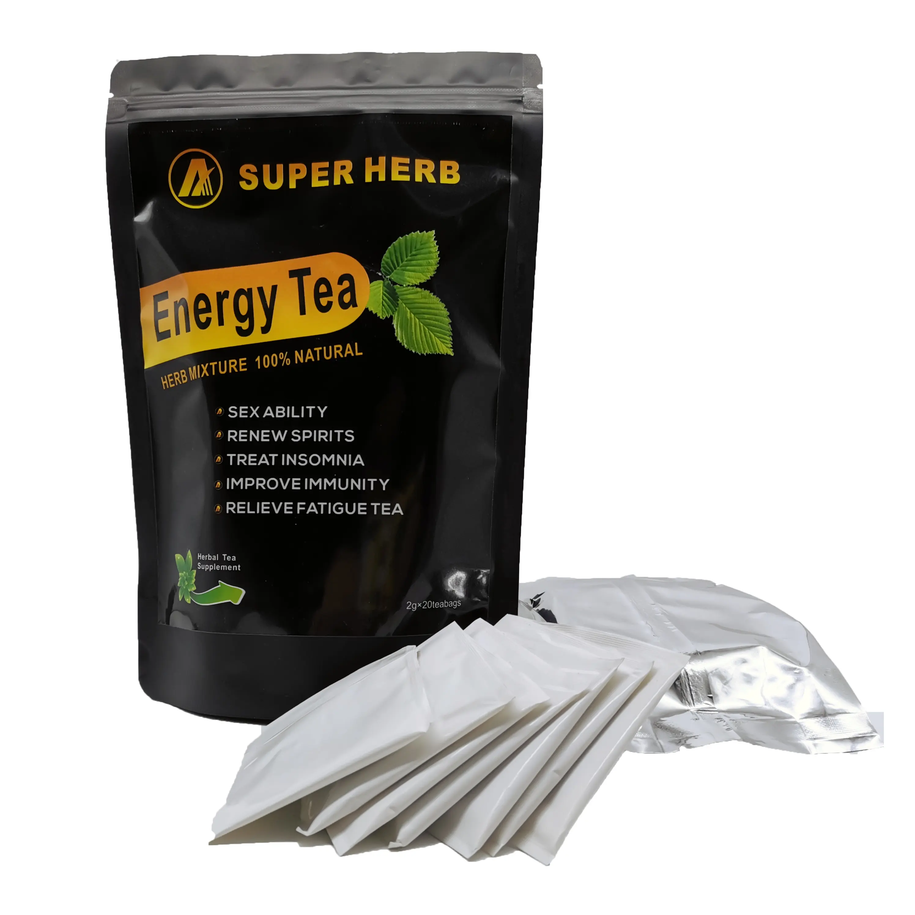 Chá de folhas de chá de ginseng a granel para homens sistema imunológico forte