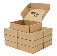 Boîte d'emballage d'expédition en papier kraft ondulé écologique en gros, avec logo personnalisé imprimé, doublée d'éponge, étanche