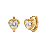 Boucles d'oreilles clous unisexes en or, argent et zircon, en acier inoxydable, légères, anti-oxydation, durables, faible entretien