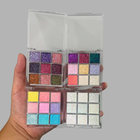 Vente chaude couverture transparente fard à paupières multichrome 9 couleurs pressé duochrome pigment maquillage palette de fard à paupières