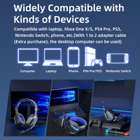 SY G20 Headset Gaming berkabel, dengan suara Surround 7.1 lampu LED headphone atas telinga dengan Mic untuk PC PS4 ponsel penggunaan multi-perangkat
