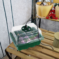 Boîte à plateau de graines avec dôme à humidité réglable Kit de semis de pépinière légère avec pelle et étiquette pour serre
