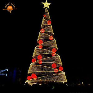 Décorations <span class=keywords><strong>de</strong></span> noël géantes en plein air, aménagement paysager artificiel en métal, led éclairé, arbre ruban en spirale <span class=keywords><strong>de</strong></span> noël, <span class=keywords><strong>2022</strong></span> - Product Image 4