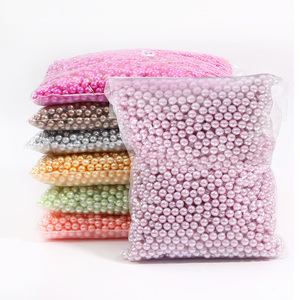 도매 3-12mm 모조 ABS 플라스틱 장식 색상 진주 라운드 느슨한 진주 비즈 직선 구멍 보석 만들기 - Product Image 4