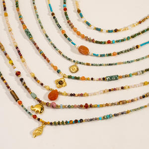 Colliers en pierres naturelles tendance 2026 avec pendentif en acier inoxydable plaqué or - Product Image 1