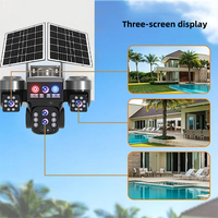 Caméra PTZ sans fil solaire 4G WiFi 8MP 3 objectifs Suivi automatique Caméra de sécurité réseau CCTV avec panneau solaire