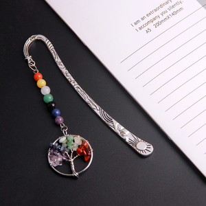 2024 nouveau sept chakra arc-en-ciel couleur arbre de vie pierres précieuses cristal signets promotionnels pour <span class=keywords><strong>les</strong></span> livres - Product Image 6