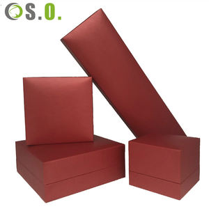 Caja de Joyería Roja de Alta Calidad al por Mayor, Papel Imitación Cuero, para Regalo de Boda, Embalaje de Joyería Personalizado - Product Image 5