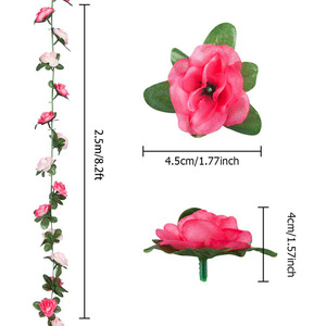 Guirlande de roses artificielles Xinlei de 65 pieds en soie pour décoration de mariage, extérieur et maison - Product Image 3