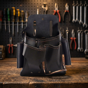 Professional Leather <b>Tool</b> <b>Bag</b> With Multiple Pockets And Adjustable Strap For Heavy Duty Use - Product Image 4