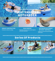 Flotador de Lujo Motorizado Personalizado para Piscina, Material de PVC Inflable, con Tubo de Agua y Colchoneta Flotante para Diversión