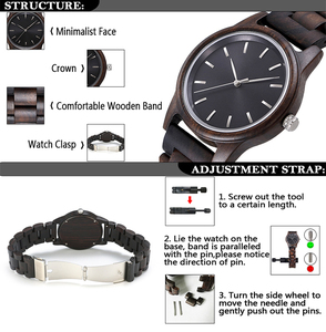 YS5551-m Bán Buôn <span class=keywords><strong>100</strong></span>% Tự Nhiên Thạch Anh Phụ Nữ Người Đàn Ông Tùy Chỉnh Gỗ Đồng Hồ Gỗ Óc Chó Đa Chức Năng La Bàn Ngoài Trời Đồng Hồ - Product Image 2