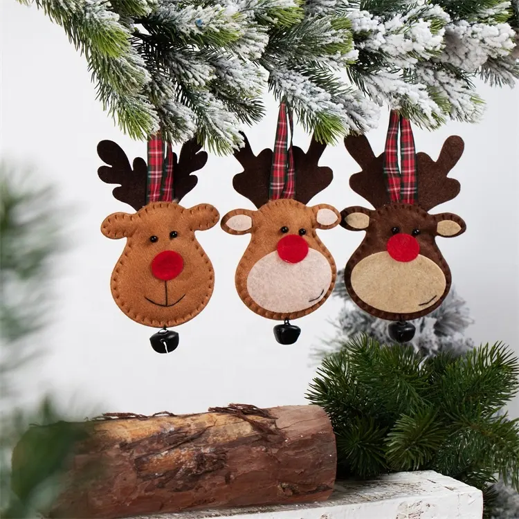 5 Inch Xmas Tree Treo Reindeer Moose Giáng Sinh Cảm Thấy Vải Trang Trí Giáng Sinh