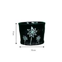 Pot de fleurs décoratif d'intérieur noir élégant pour plantes d'appoint, décoration maison, salon, bureau, table, support pour plantes vertes