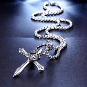 2023 estate moda gioielli hip hop croce in acciaio inox girasole croce collana da uomo - Product Image 6