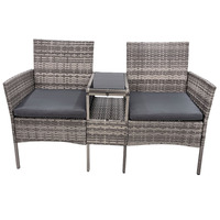 Fauteuil de jardin en métal démontable avec structure en rotin PE, prix de gros usine, haute qualité, pour l'extérieur