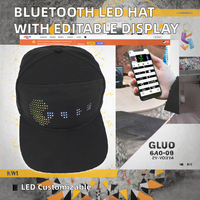 Panel LED recargable Programable Control Bluetooth Business Common Message Display LED Hat Cap