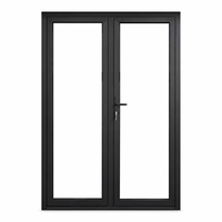 Portes d'entrée doubles à cadre en alliage d'aluminium moderne avec façade en verre, tailles 36x80 et 44x88 pouces, personnalisables OEM pour entrée résidentielle