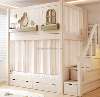 Lit à deux étages en bois massif design de luxe lit occultant pour enfants lit populaire à la mode Castle Treehouse pour garçons et filles Vente en gros