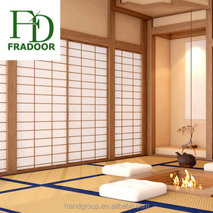 <span class=keywords><strong>Porte</strong></span> japonaise en bois massif à quatre panneaux avec roue <span class=keywords><strong>coulissante</strong></span> en papier Shoji - Product Image 6