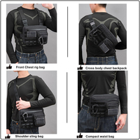 Sacs de poitrine pour hommes en polyester avec logo personnalisé, poche avant, sac de poitrine tendance pour hommes, sac de course à pied pour la randonnée en plein air, le cyclisme