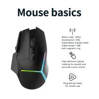 Mouse Gaming ergonomis, Mouse Logo kustom 10D komputer Laptop Gaming USB optik kanan RGB kabel PC dengan stok kabel 1.6m