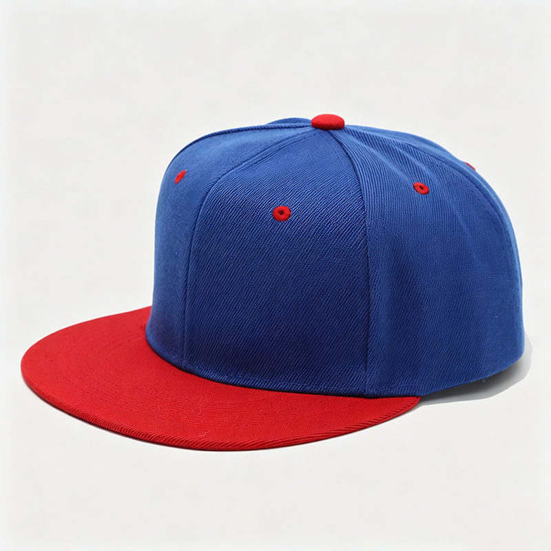 Blue with red brim