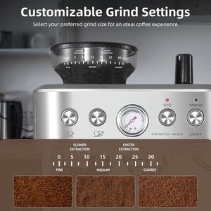Cafetera Eléctrica Portátil, Máquina de Espresso de 20 Bares, Espumador de Leche, Cafetera Doble Independiente para Espresso - Product Image 4