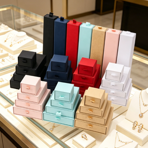 Wholesale Rectangle Paper <b>Jewelry</b> <b>Box</b> with Logo Packaging Luxury Drawer Organizer for Bracelet and <b>Necklace</b> - Product Image 6