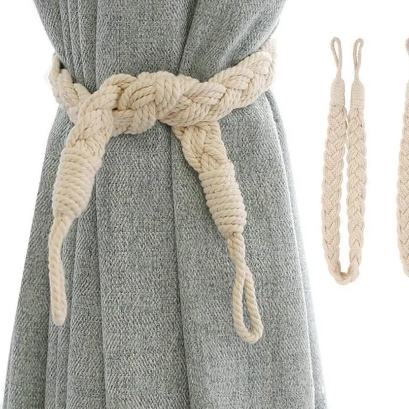 New Fancy Macrame Curtain Tieback Rope with Beads And Tassel Decorative Curtain Clip Rope Strap