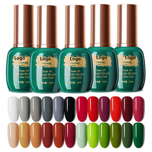 Esmalte de Gel con logotipo personalizado, conjunto de esmalte de <span class=keywords><strong>uñas</strong></span> en Gel con logotipo personalizado, 15ml, UV LED, Etiqueta Privada Permanente, botella verde, suministros para <span class=keywords><strong>uñas</strong></span>, 3000 colores - Product Image 1