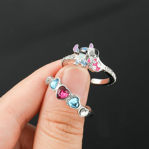 Anillos de Moda con Diseño de Personajes de Anime, Anillos de Corazón con Pedrerí<span class=keywords><strong>a</strong></span> Colorida para Mujeres y Niñas, Juego de Anillos, Regalos para Festivales, Joyerí<span class=keywords><strong>a</strong></span> - Product Image 4