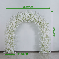 2.4* 2.4m Gapura Bunga Mawar Hydrangea, Rangkaian Bunga untuk Dekorasi Pernikahan, Bola Bunga Artificial