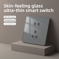 Commutateur intelligent connecté à l'application Zero-fire-wire avec verre trempé gris, compatible avec la commande vocale Xiao Ai et le contrôle des scènes