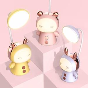 Portable Cute Desk Lamp Usb Rechargeable Dimmable Study <b>Table</b> Lamp <b>Bedside</b> Led Night Light for Reading Work Kids Birthday Gift - Product Image 5